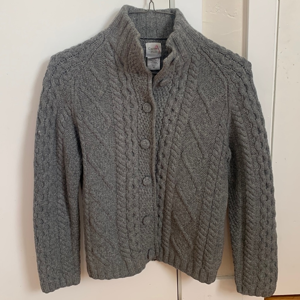 Garnet Hill Wool Button Up Sweater